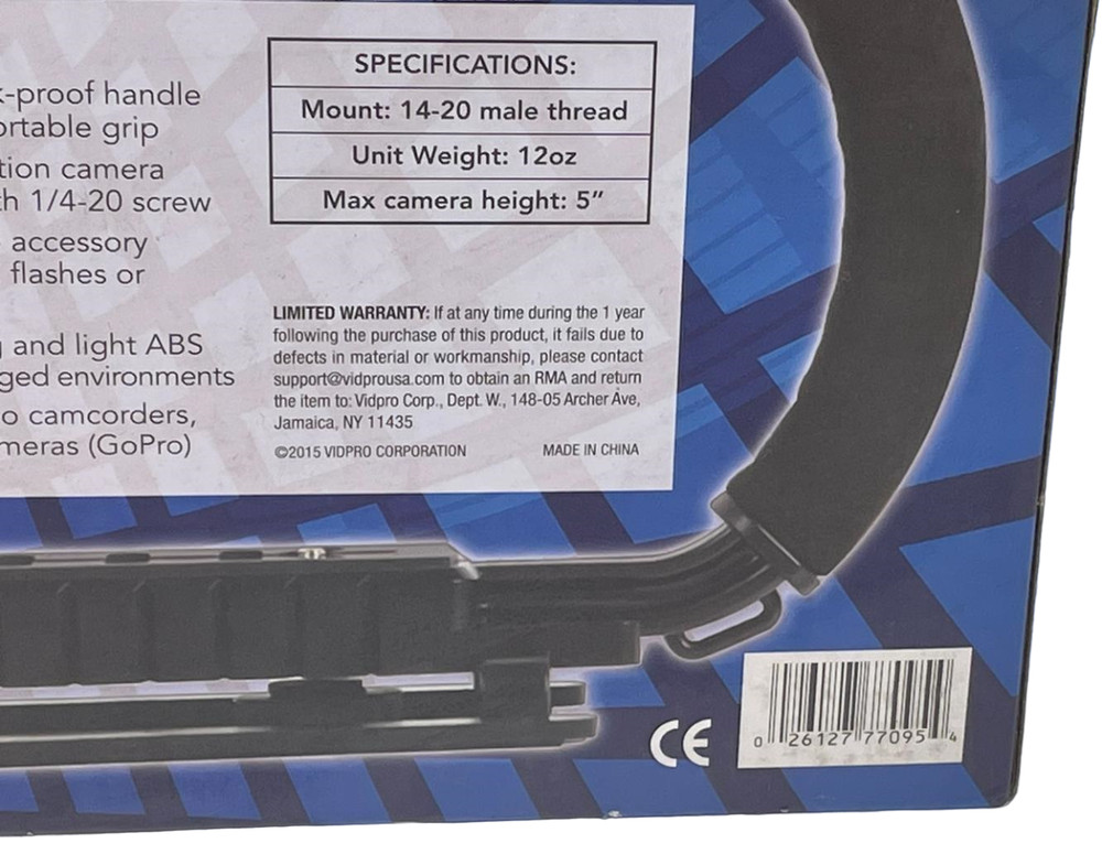 Vidpro VB-12 Video & DSLR Action Stabilizer Hand Grip