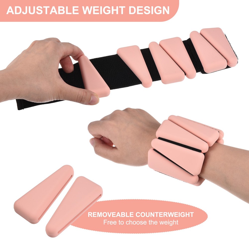2lbs Total Adjustable Wrist Ankle Weights FOR Workout Leg Weights Pink