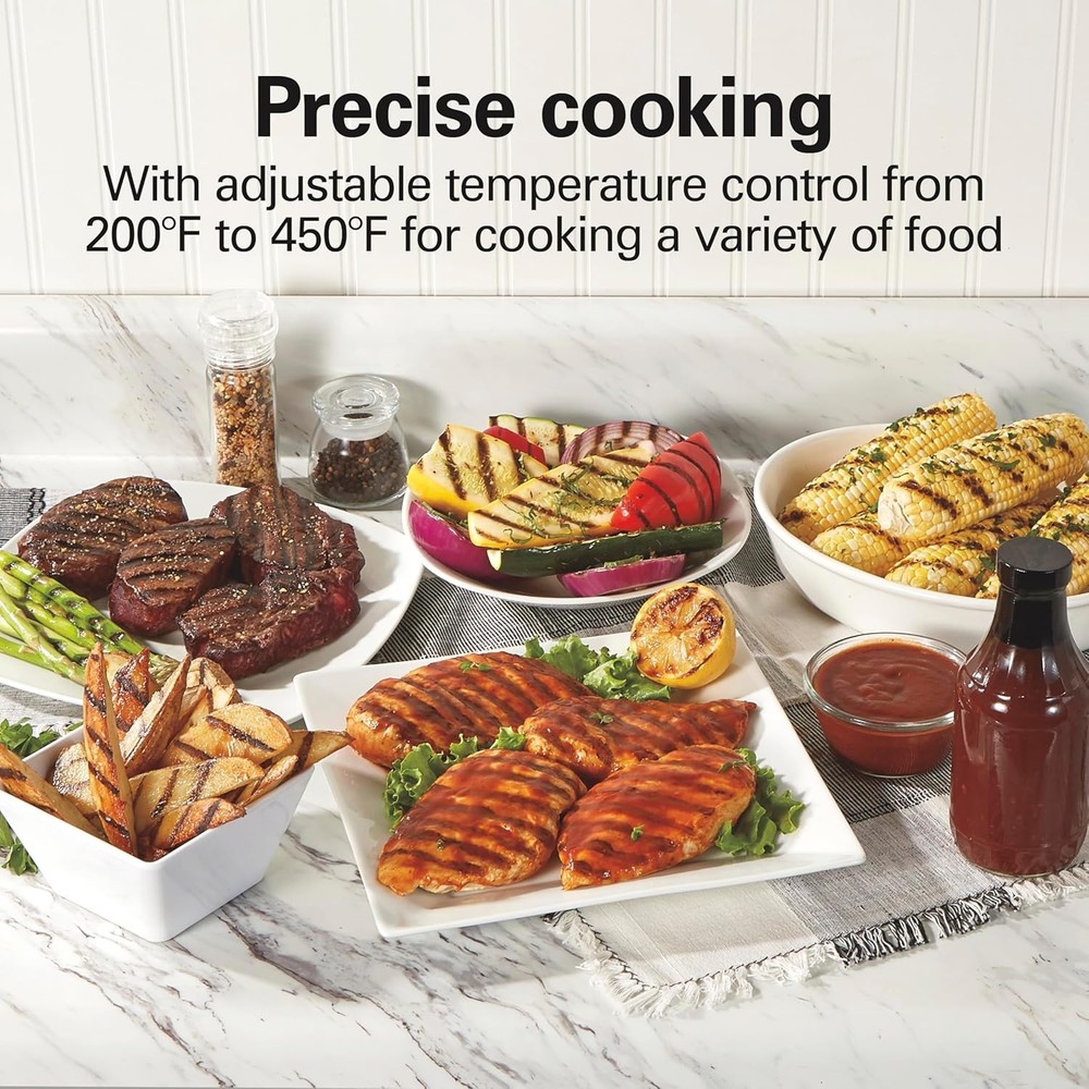 Indoor Electric Searing Grill with Adjustable Temperature & Viewing Window