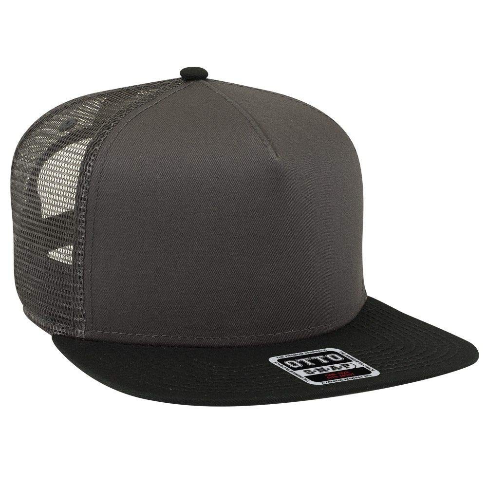 OTTO Square Flat Visor SNAP 5 Panel Mesh Back One Size, Blk/Ch.gry/Ch.gry