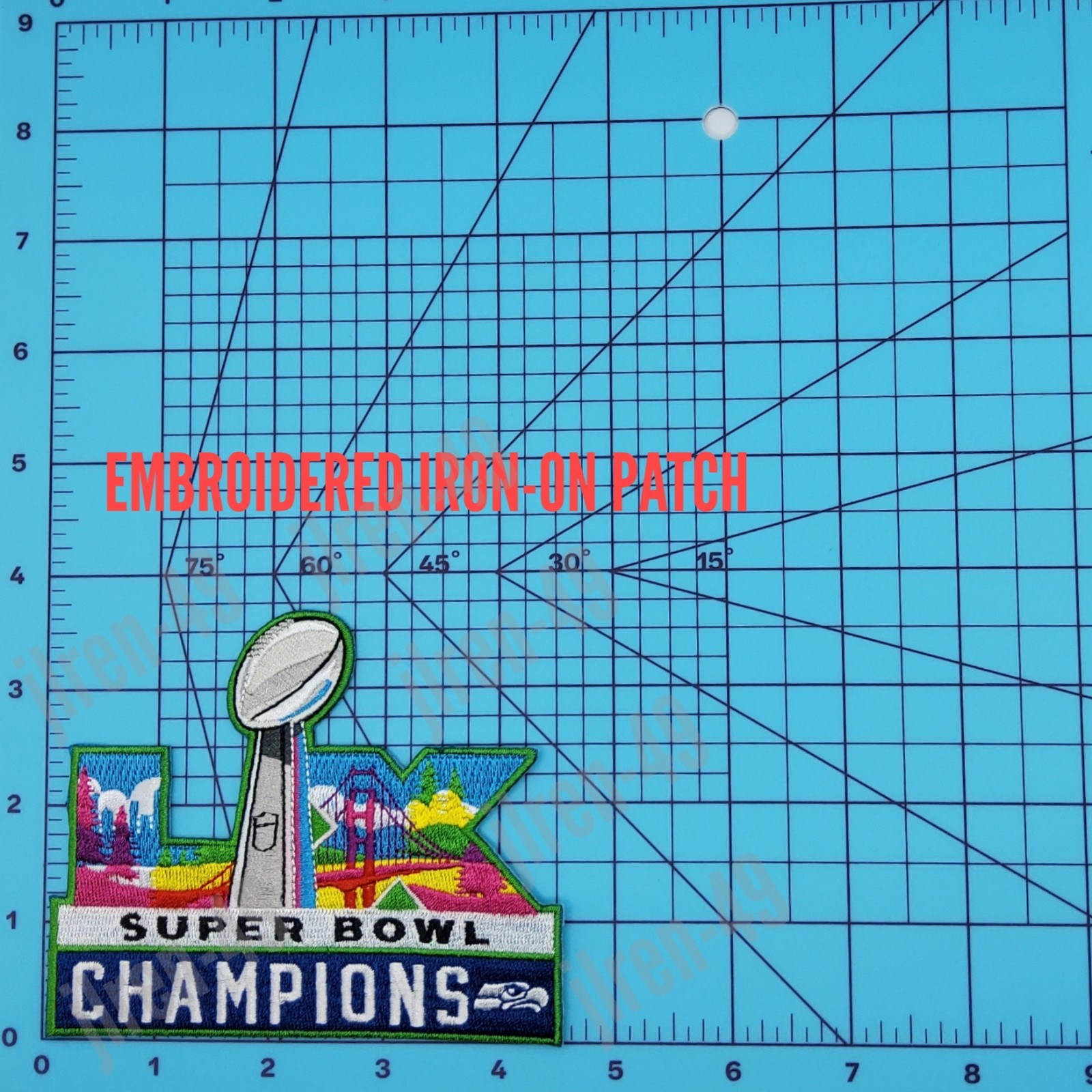 Seattle Seahawks Champions Super Bowl Embroidered Iron-on Patch 4.5"