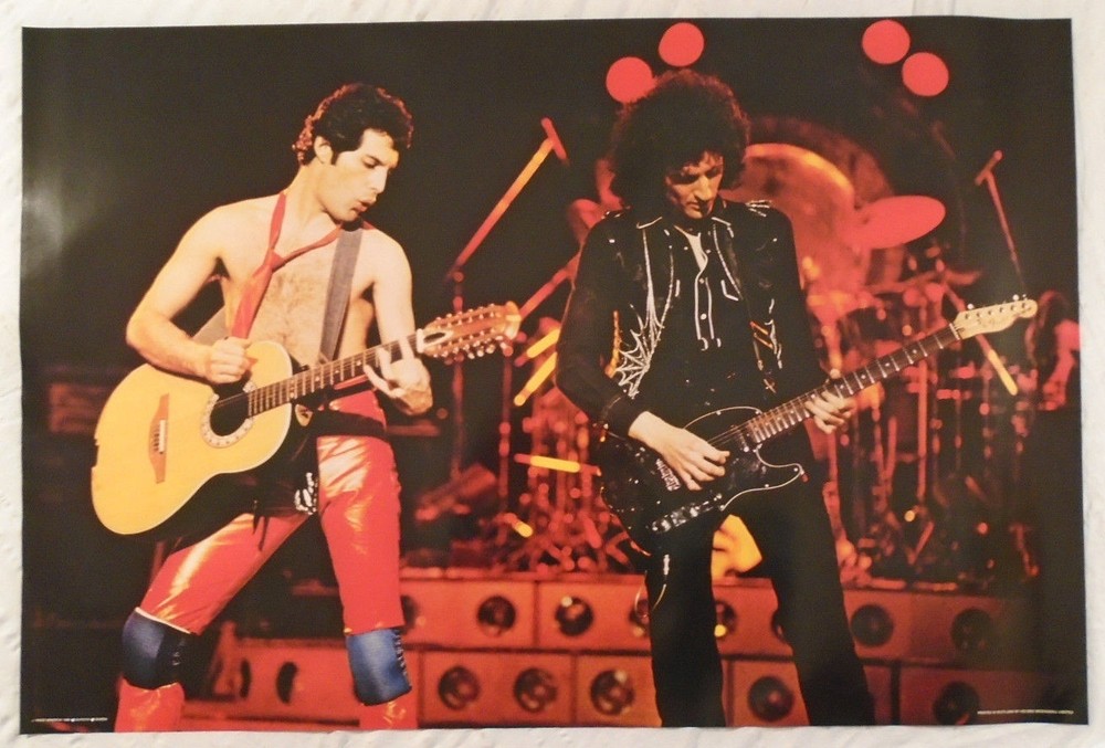 Queen 1980 Poster Freddie Mercury Brian May Live Stage Shot Pace Scotland