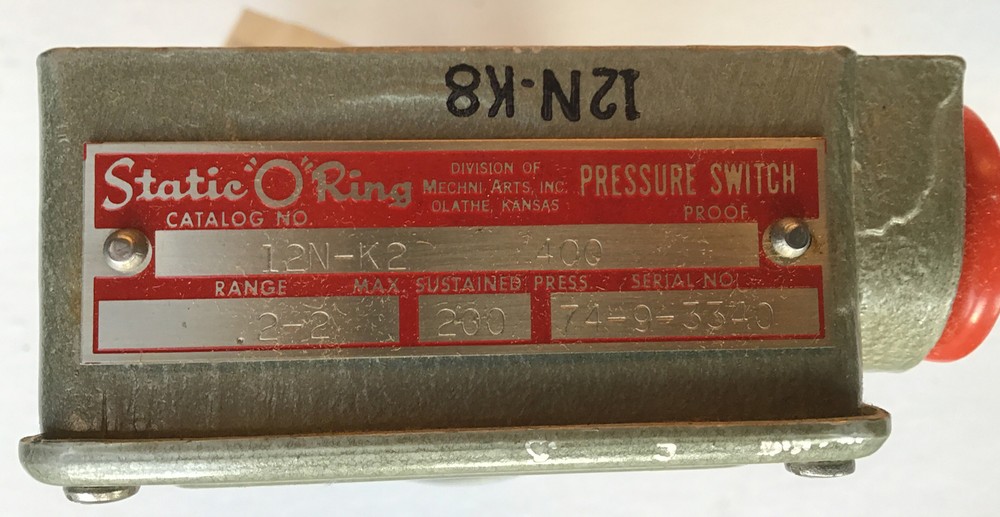 Static O Ring Pressure Switch 12N-K2