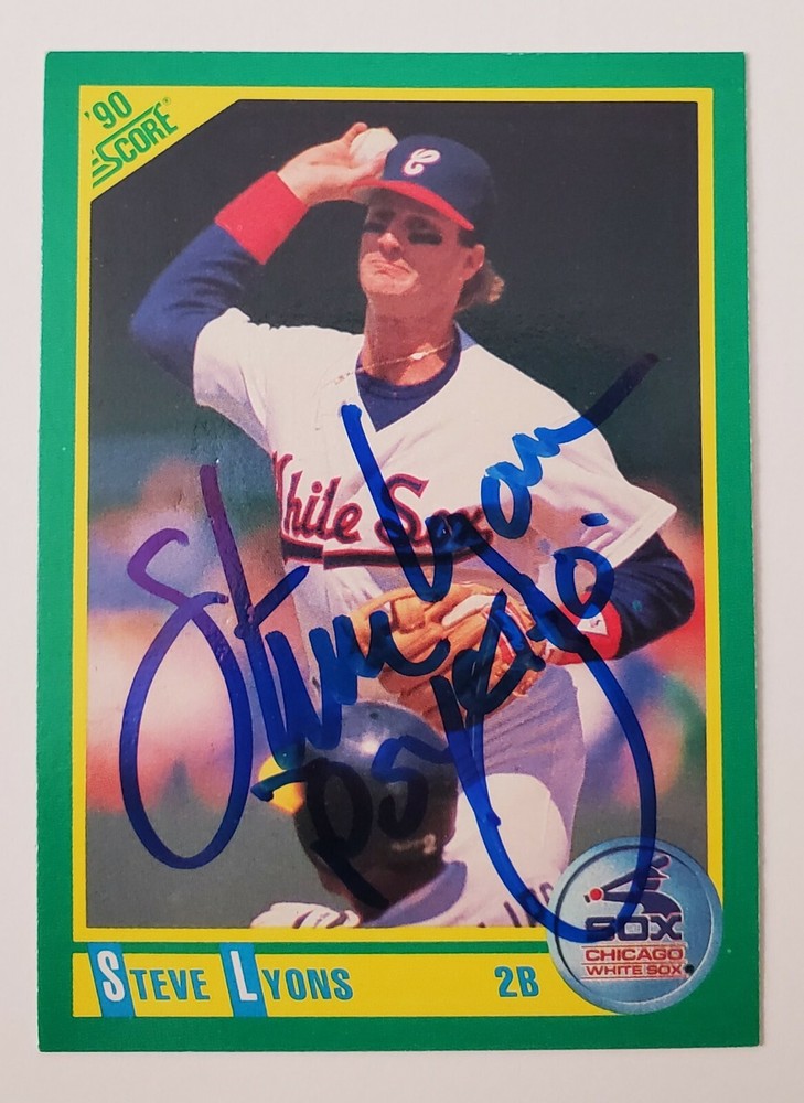 Steve Lyons Signed Score #88 1990 Card "Psycho" Chicago White Sox RAD