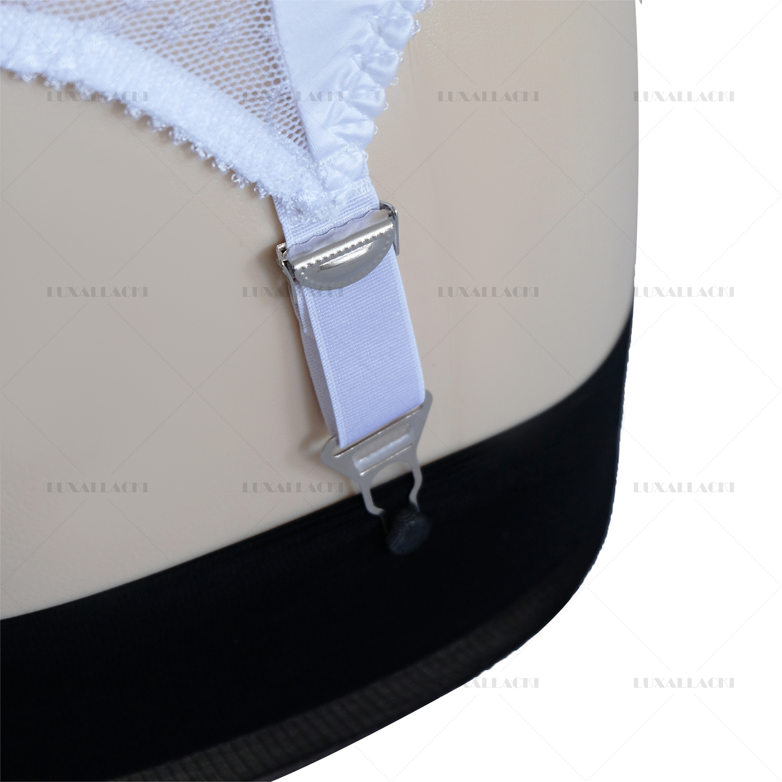 Luxallacki Classic Satin Lace Garter Belt 6 Straps Sexy Waist Girdle (3 Colors)