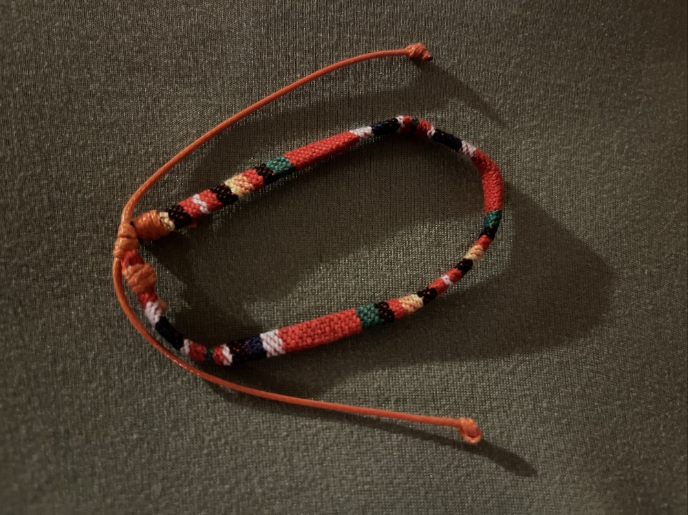 NEW BOHO BRAID THREAD FRIENDSHIP BRACELET ADJUSTABLE THICKER ORANGE