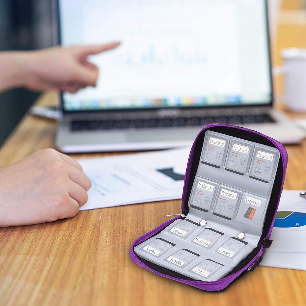 Durable Organizer for 44 Memory Cards: SD, Micro SD & CF, Packing Essential