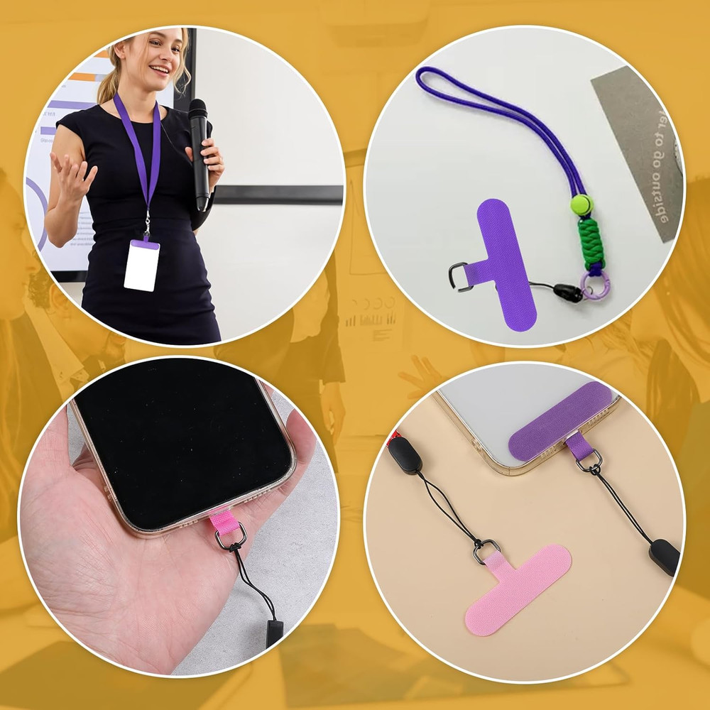 12 Pcs Phone Tether Tab, Safety Lanyard Patch Adjustable Strap, Adjustable and R