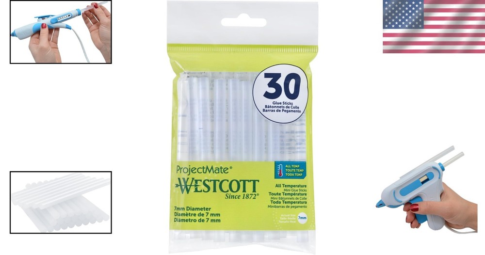 30-Pack Mini All-Temperature Hot Glue Sticks for Versatile Crafting Projects