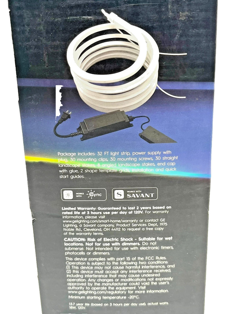 GE Cync Dynamic Effects Smart LED 32FT Light Strip with Music Sync