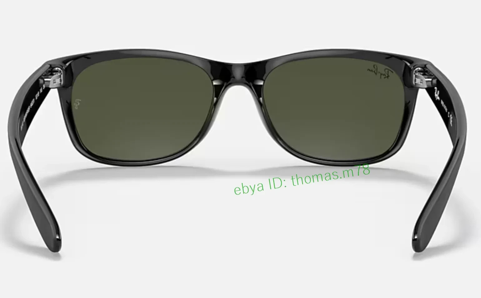 Ray-Ban New Wayfarer RB2132 Sunglasses 55mm Matte Black Frame G-15 Green Lens