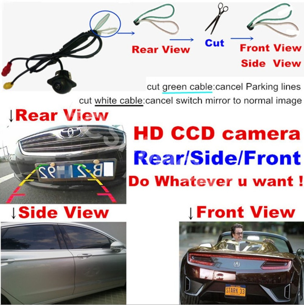 Car Rear Front Side View Camera Reversing Parking Cam Waterproof Night Vision
