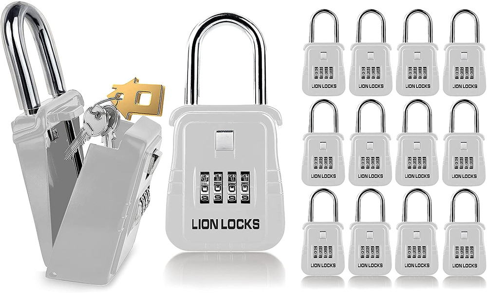 Lion Locks 1500 Key Storage Lockbox, Set-Your-Own Code Lock Portable Key Holder
