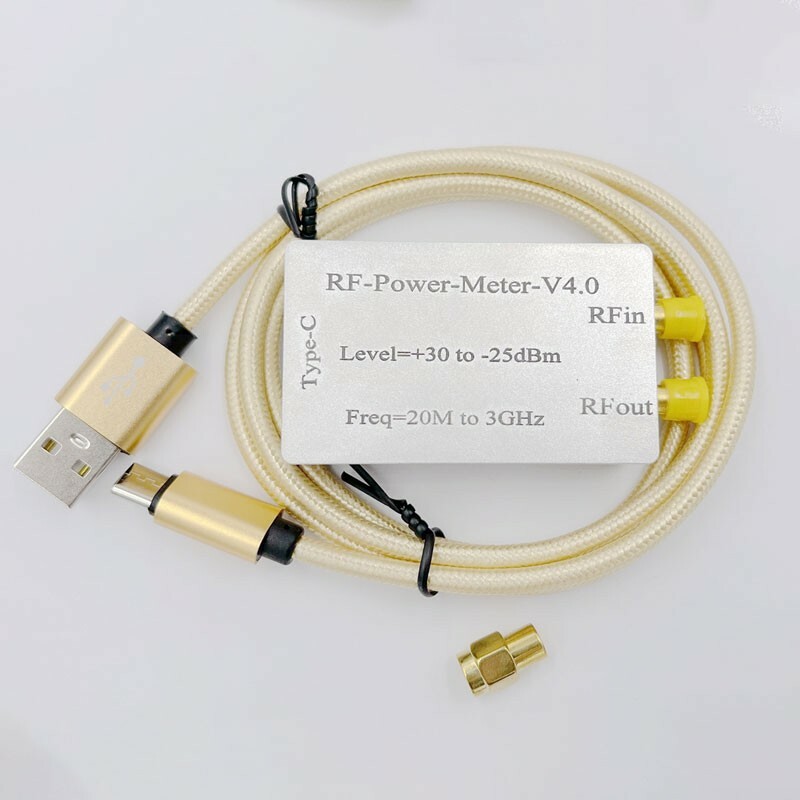 20M-3GHz USB Pass-Through RF Power Meter Tester + Shell RF-Power-Meter-V4.0