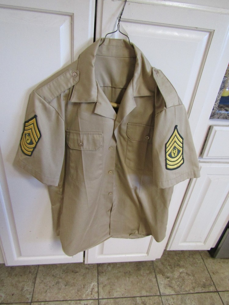 VINTAGE MILITARY SHIRT VIETNAM ERA COMMAND SERGEANT MAJOR SIZE MEDIUM #2