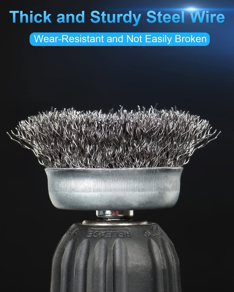 6 Pack Carbon Steel Wire Brushes for Rust Removal and Surface Cleaning