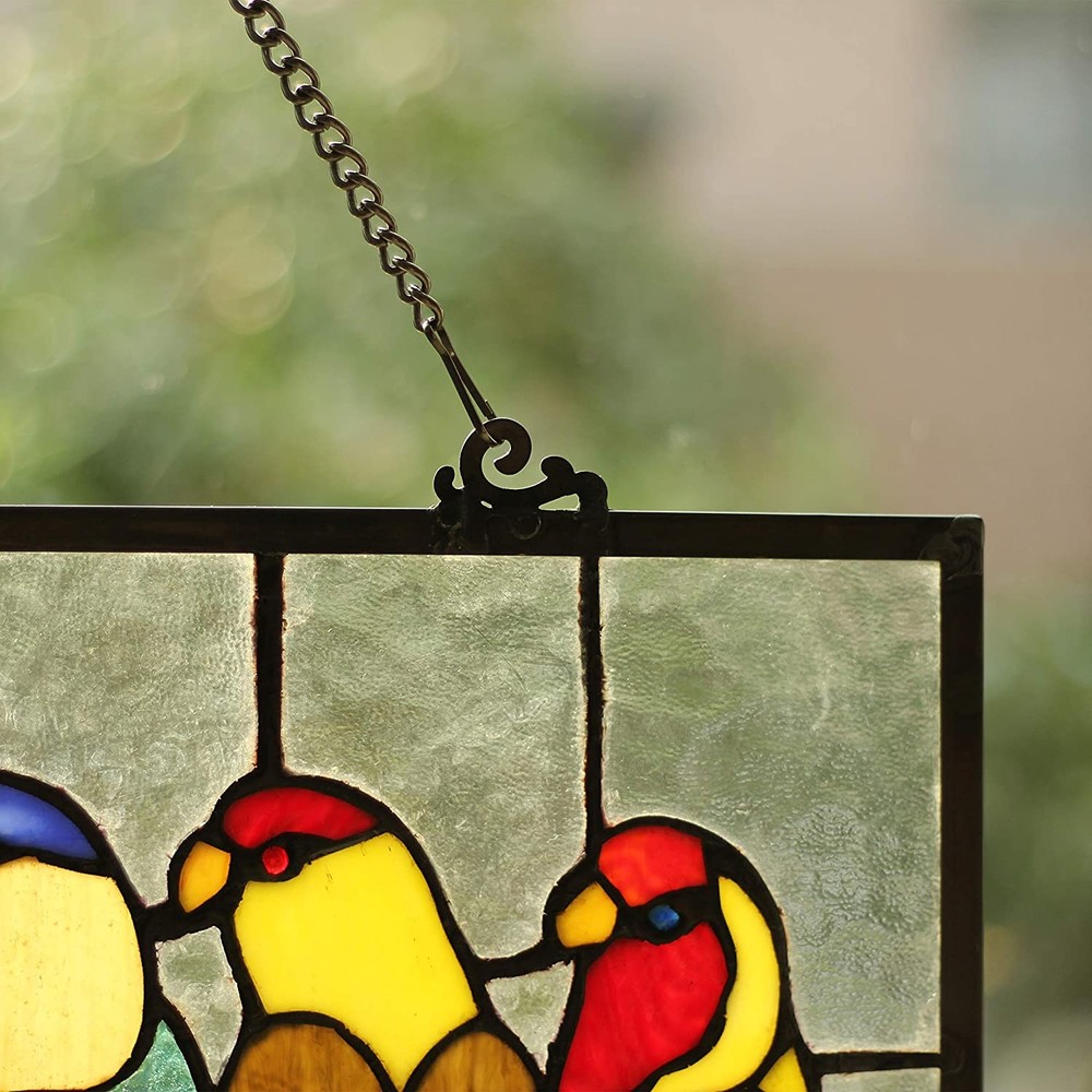 25.5" Stained Glass Window Hanging Panel Suncatcher