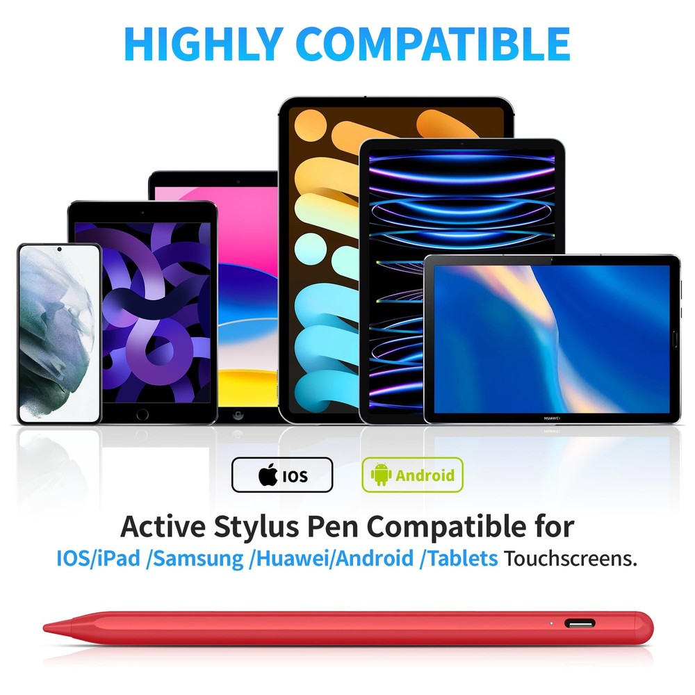 DRYMOKINI Stylus Pen for Touchscreen, Active Universal, Red