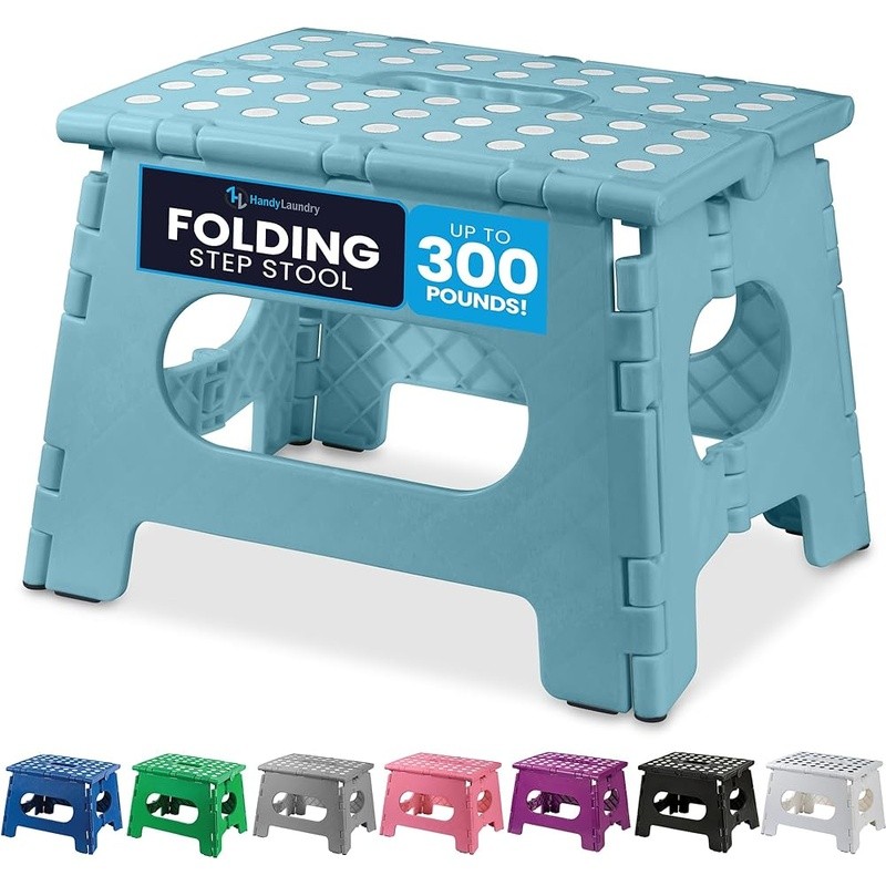 Folding Step Stool Lightweight Portable Non Slip Bathroom Ladder Multi Use