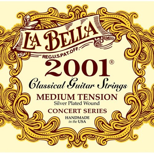La Bella 2001 Silver-Plated Wound Classical Guitar Strings - Medium Tension