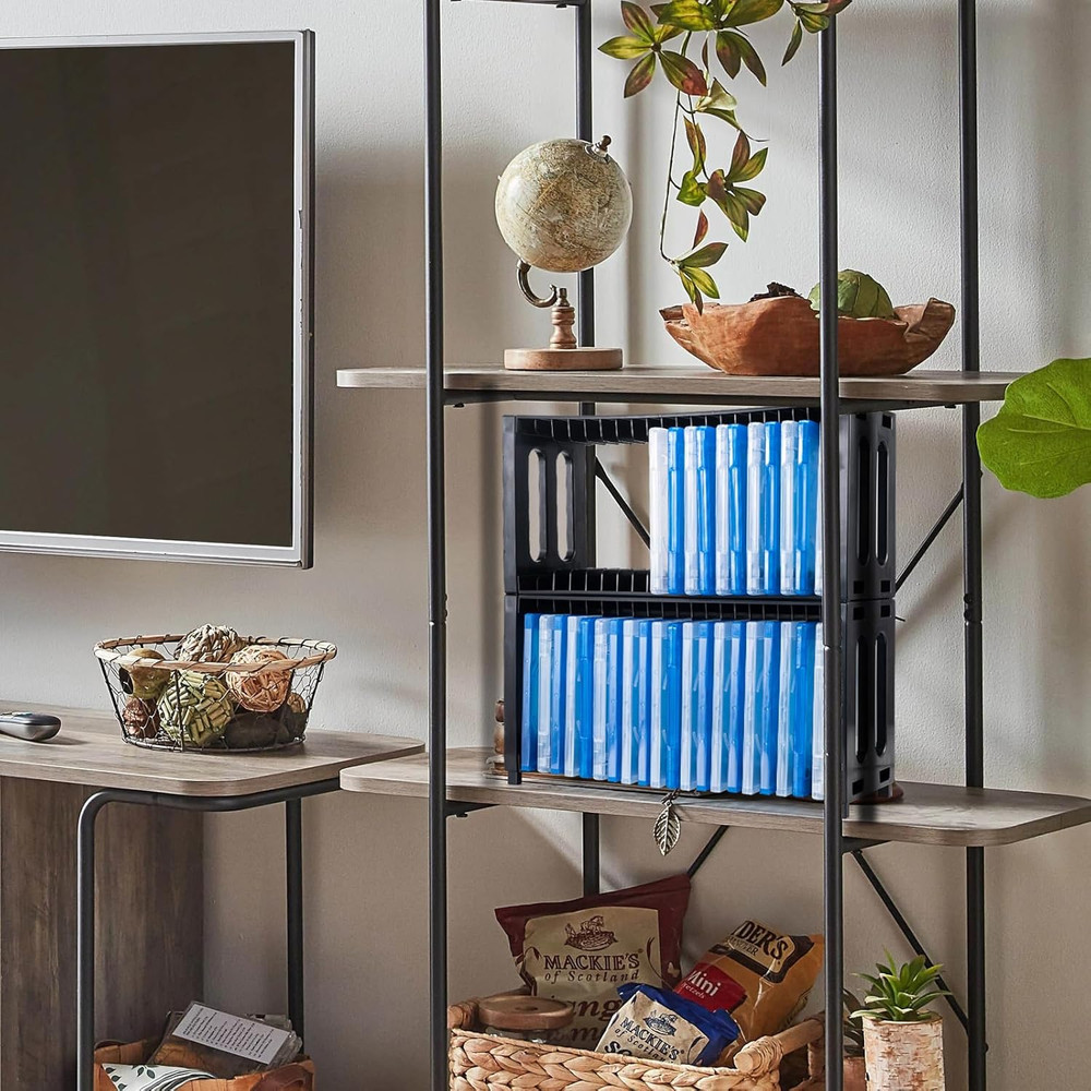 DVD Storage Rack, Stackable ABS 2 Pack DVD Storage Organizer Can Hold 40 Slim DV