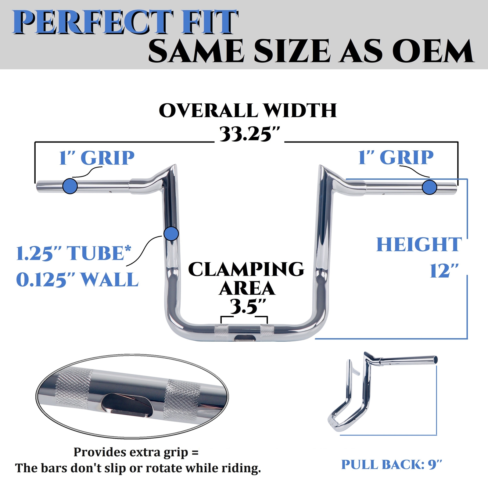 1-1/4 Inch Handlebar for Kawasaki Vulcan Voyager 1700, Kawasaki Vulcan Vaquero