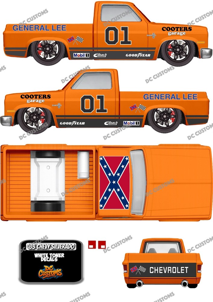 83 CHEVY SILVERADO (WHITE TONER) DECALS GENERAL