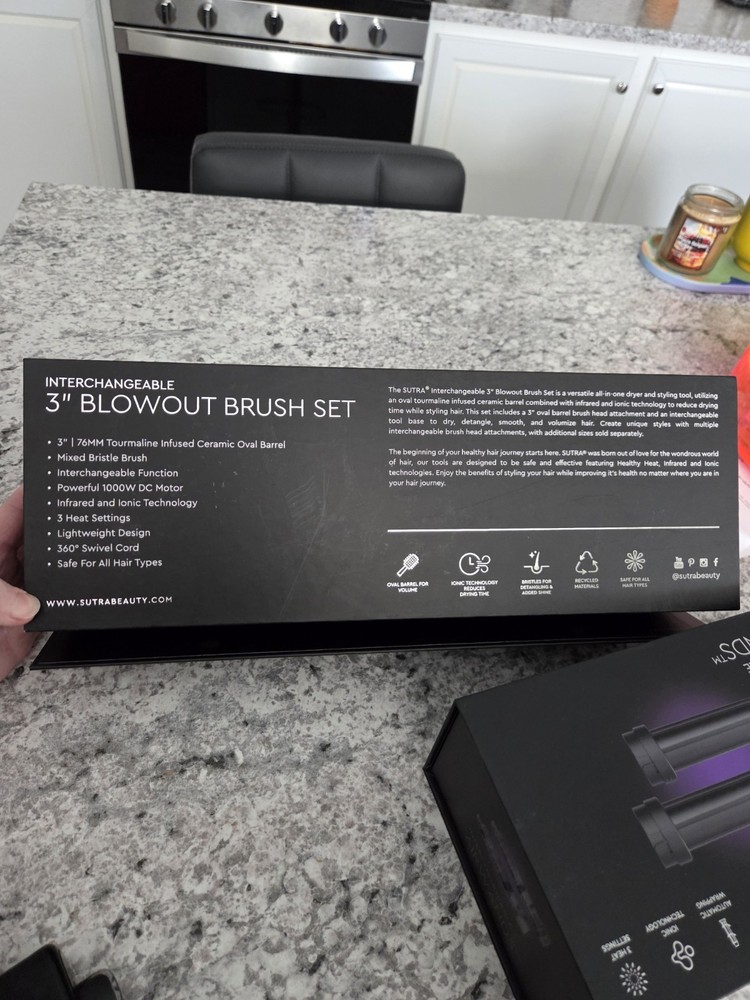 Sutra 3" Interchangeable Blowout Brush Dryer Infrared Ionic Ceramic Lightweight