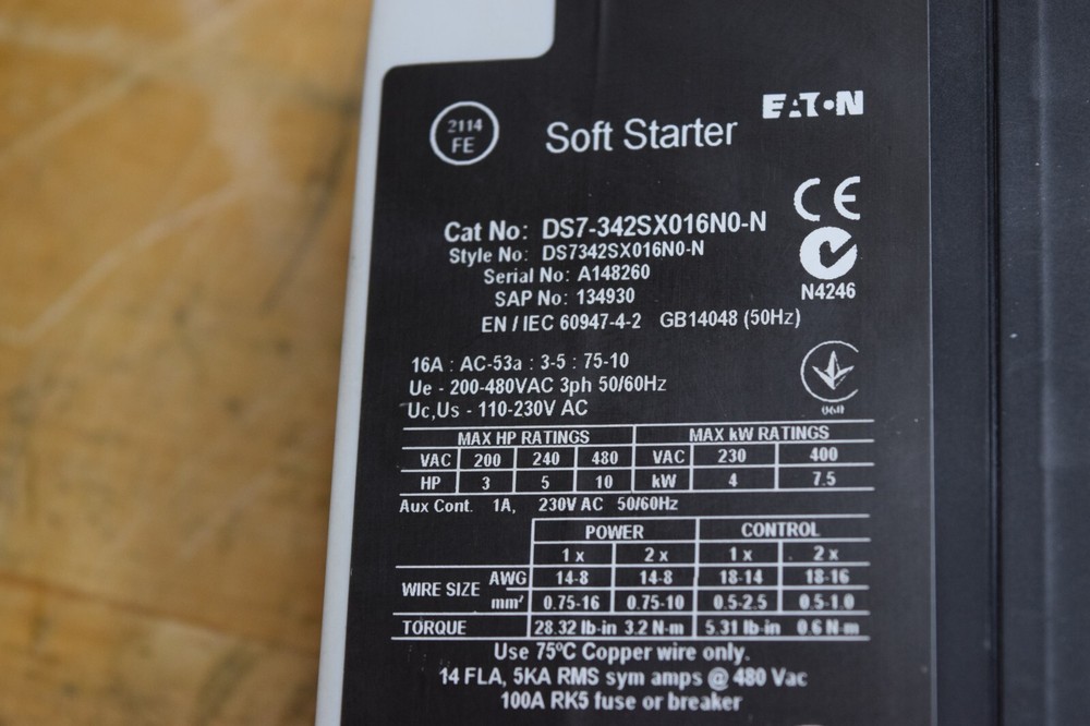 EATON DS7-342SX016N0-N Soft Start Starter Controller