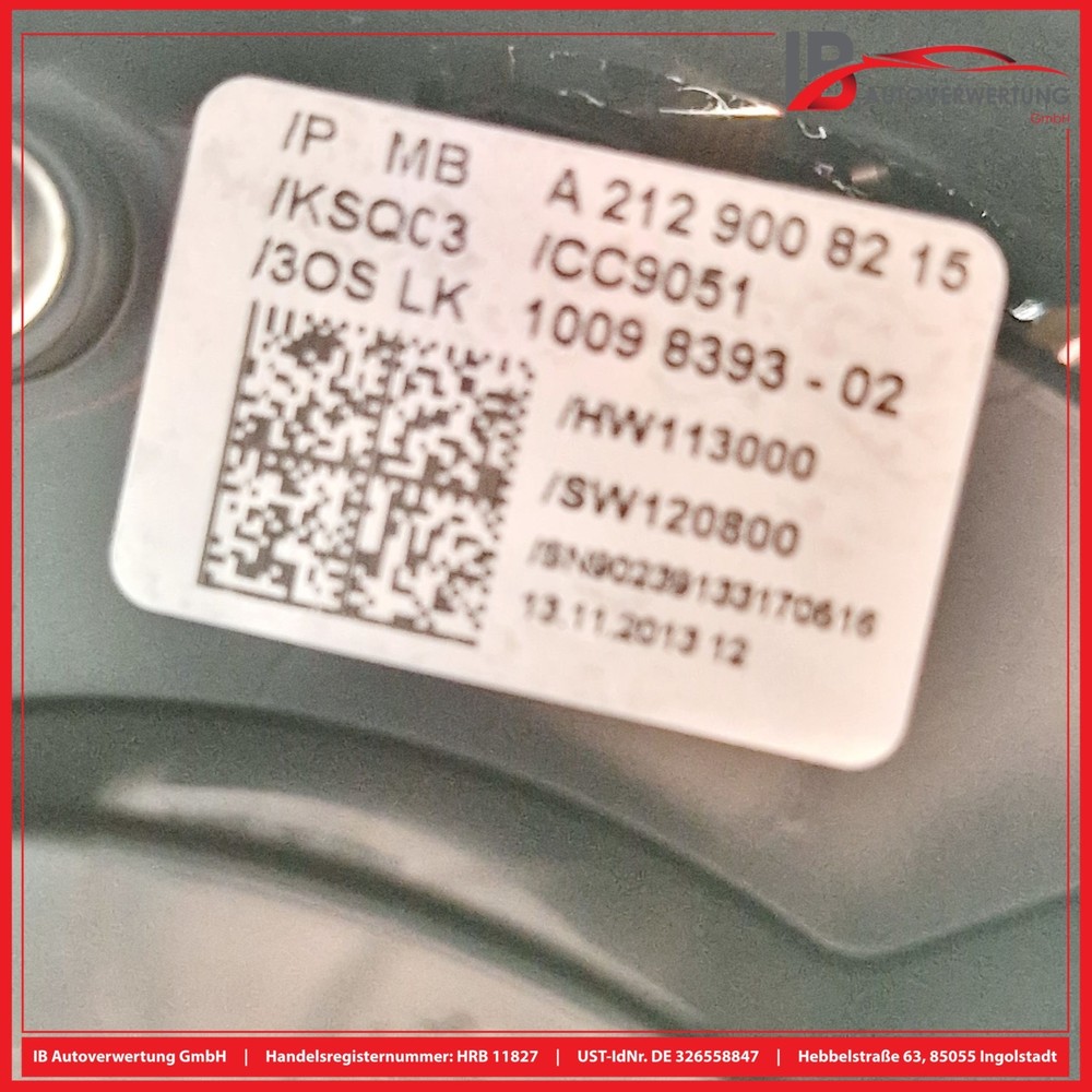 MERCEDES W212 E300 BLUETEC HYBRID STEERING COLUMN SWITCH COMBINATION SWITCH A...