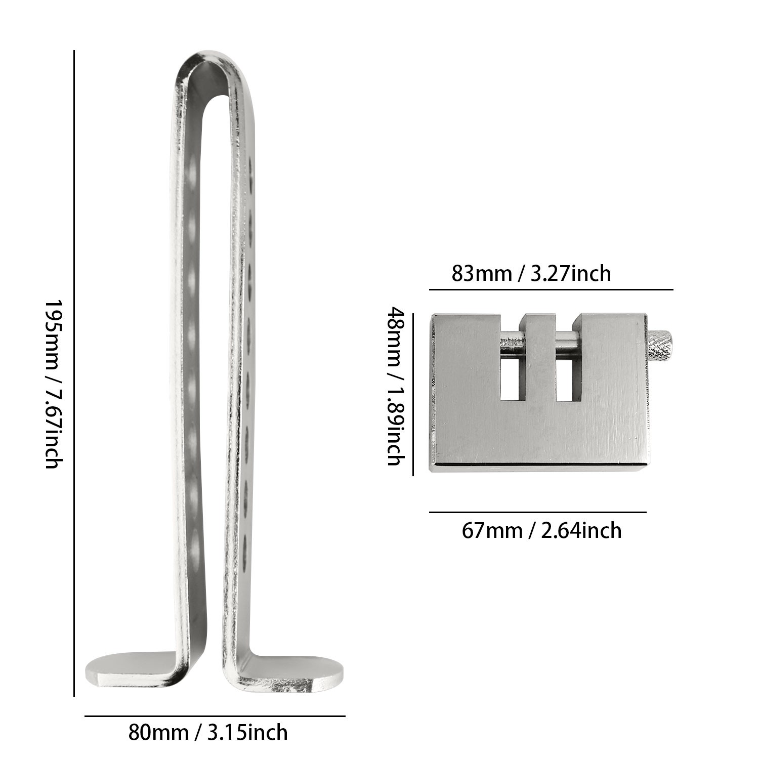 Stainless Steel Brake Pedal Lock Security Car Auto Clutch Lock Anti-theft W/3Key