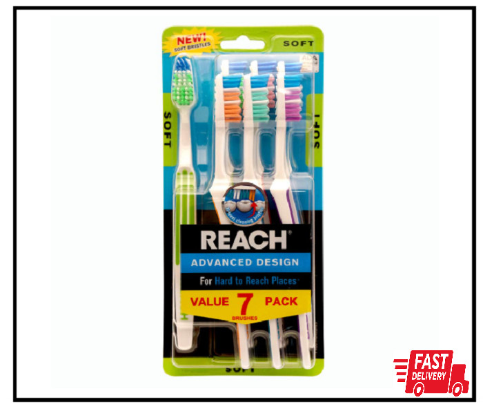 REACH Advanced Design Adult Toothbrush, Soft, 7 Count