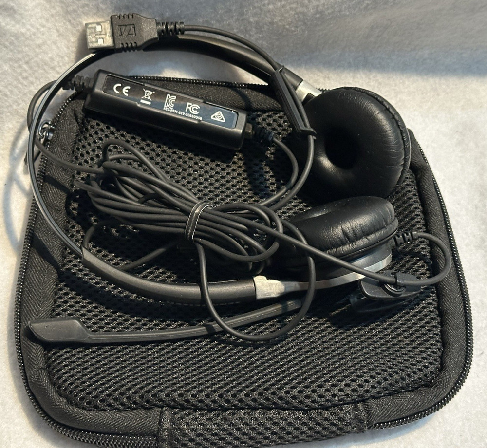 Sennheiser SC9 / SC 660 USB Headband Headset w Soft Case Tested & Working