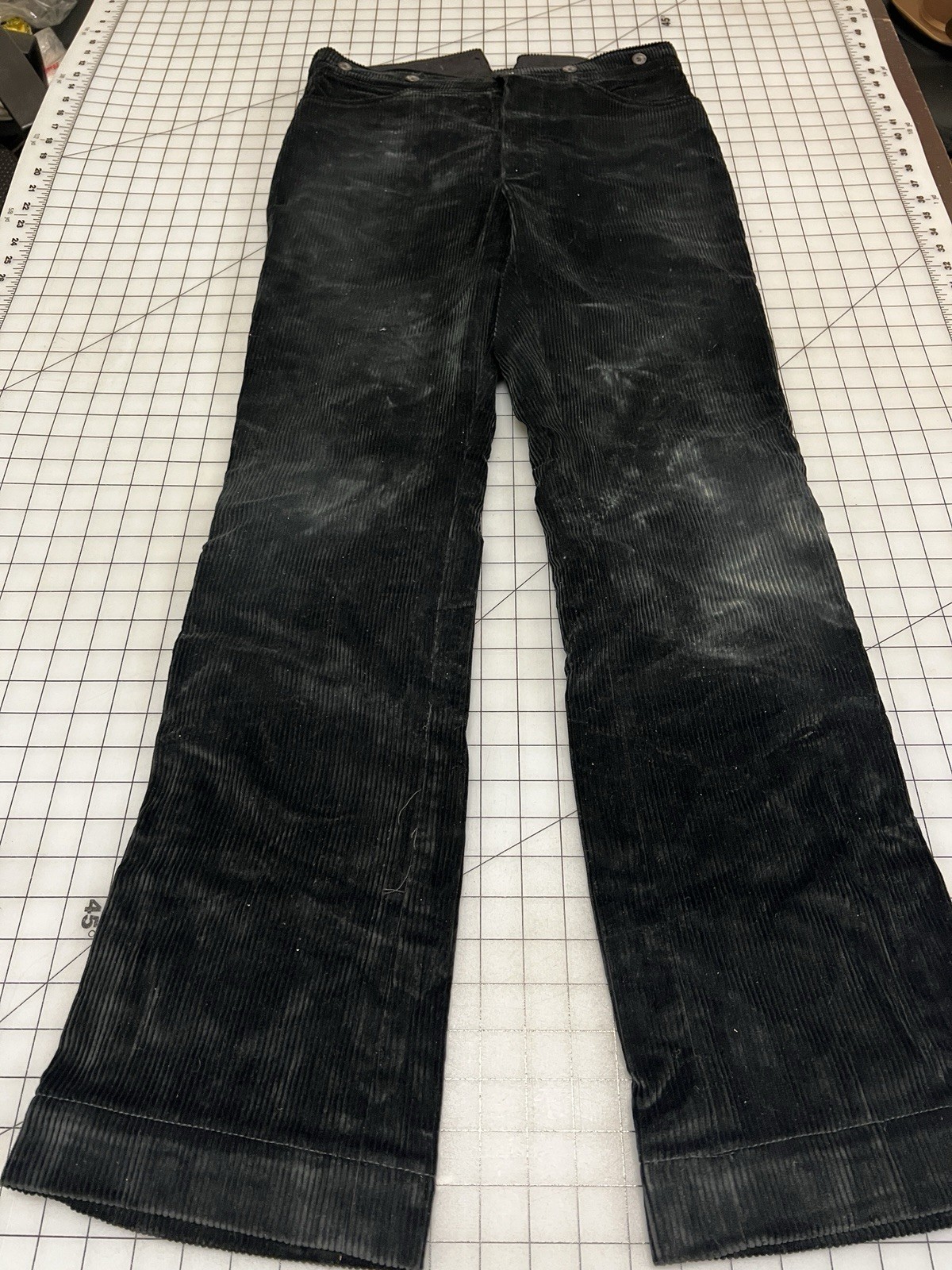 Repro 19th Century Men's Western, Edwardian Trousers, Black Corduroy , SZ 31" W