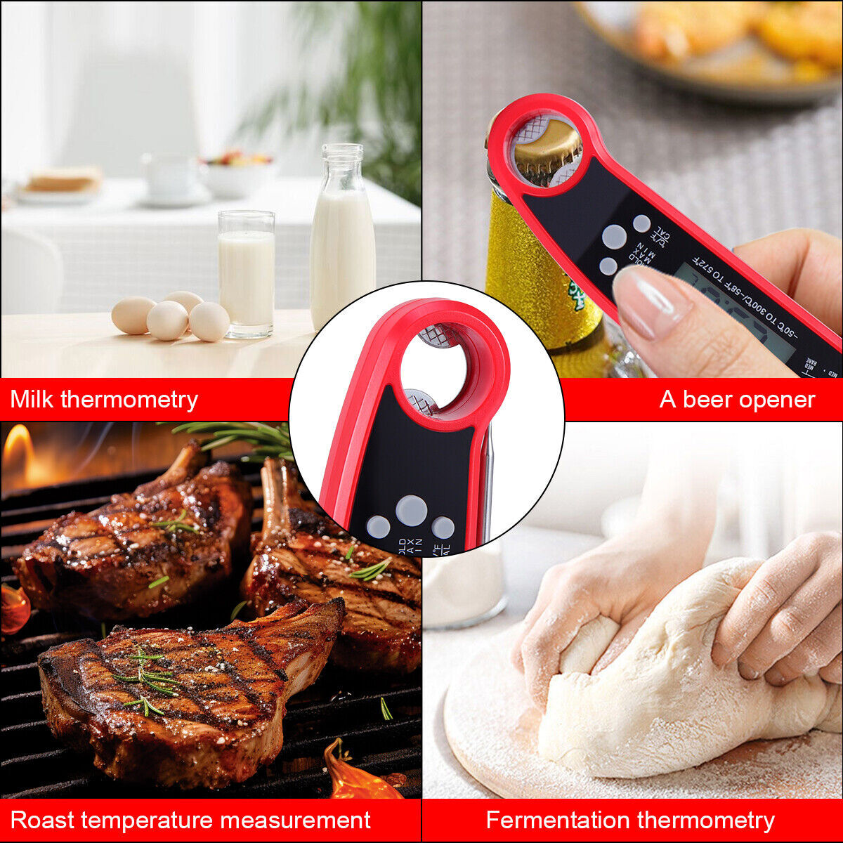 Instant Read Digital Meat Thermometer Fast for Kitchen Food Cooking BBQ Grilling