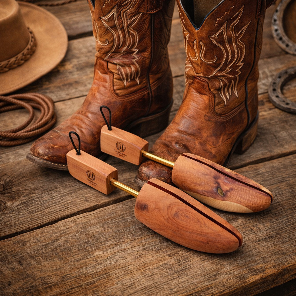 SHOE TREE - cedar wood - Cowboy boots/western boot shaper - aromatic - loop