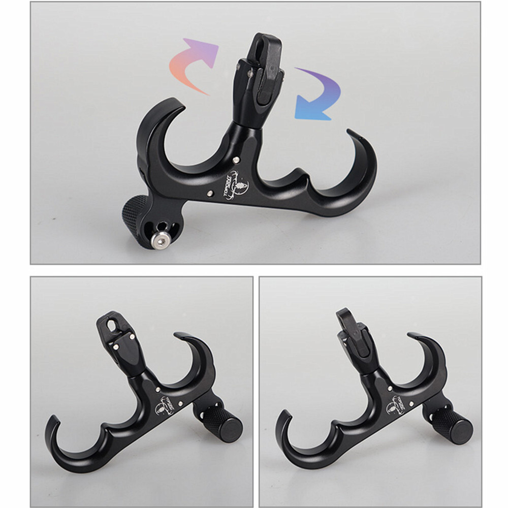 Compound Bow Release Aids Automatic Trigger 3 Finger Grip Thumb Caliper Archery