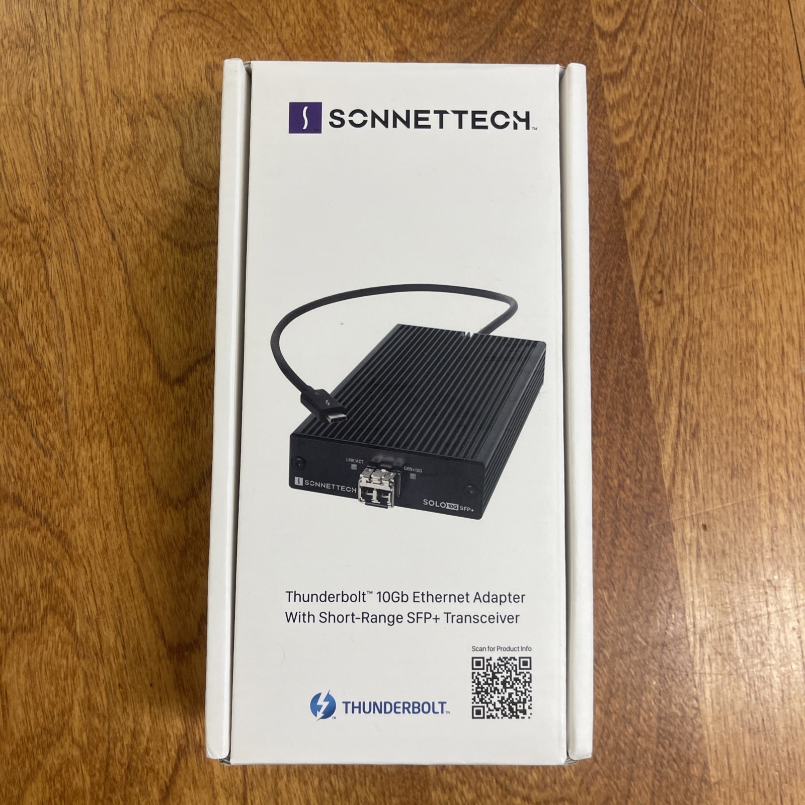 Sonnettech Thunderbolt 10Gb Ethernet Adapter with Short-Range SFP+ Transceiver