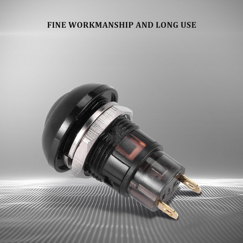 Latching 12mm Push Button SPST 2A IP67, Black B4O34934
