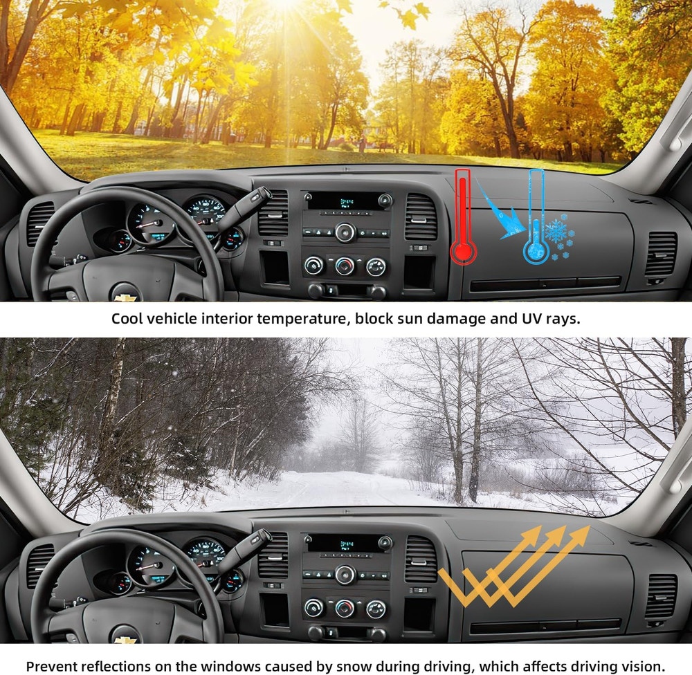 2007-2013 for Chevy Silverado LTZ Dashboard Cover Mat – Compatible Replacement