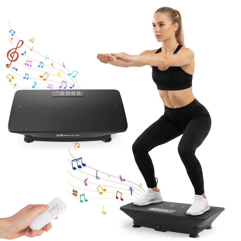 Vibration Plate Exercise Machine w/ Gravity Sensor, Remote Control, Bluetooth