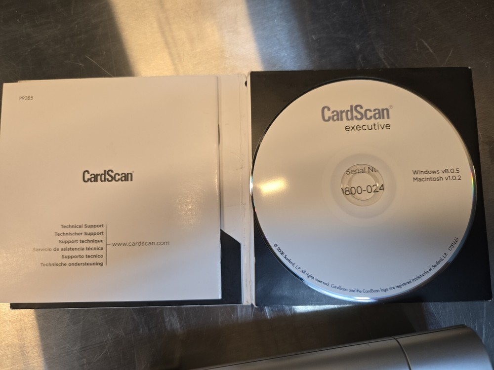 CardScan Executive P9385 Business Card Scanner with Software - Untested