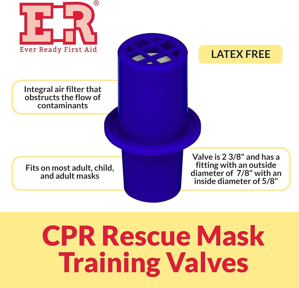Ever Ready First Aid CPR Rescue Mask Training Valves - 10 Pack