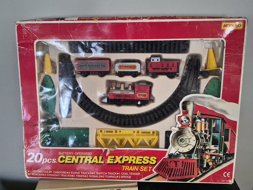 Vintage Moonbo Central Express Train Set - 20pc COMPLETE - Tested & Working!