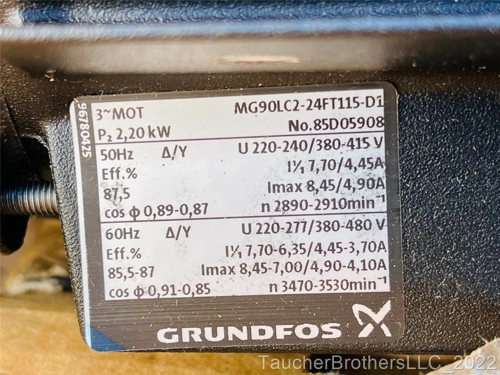 Grundfos Pump Type: CRN5-8 E-CX-GI-E-HQQE