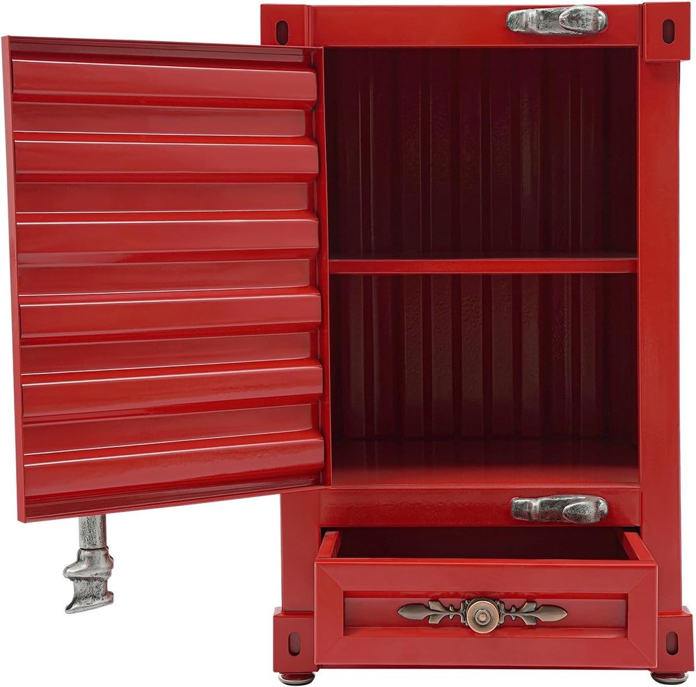 Industrial Wind Bedside Table w/ Combination Lock Container Style Locker Wrought