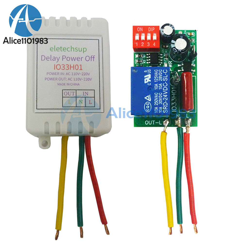 AC110-220V 7A 1 Channel Timer Adjustable Turn Off Delay Controller Module