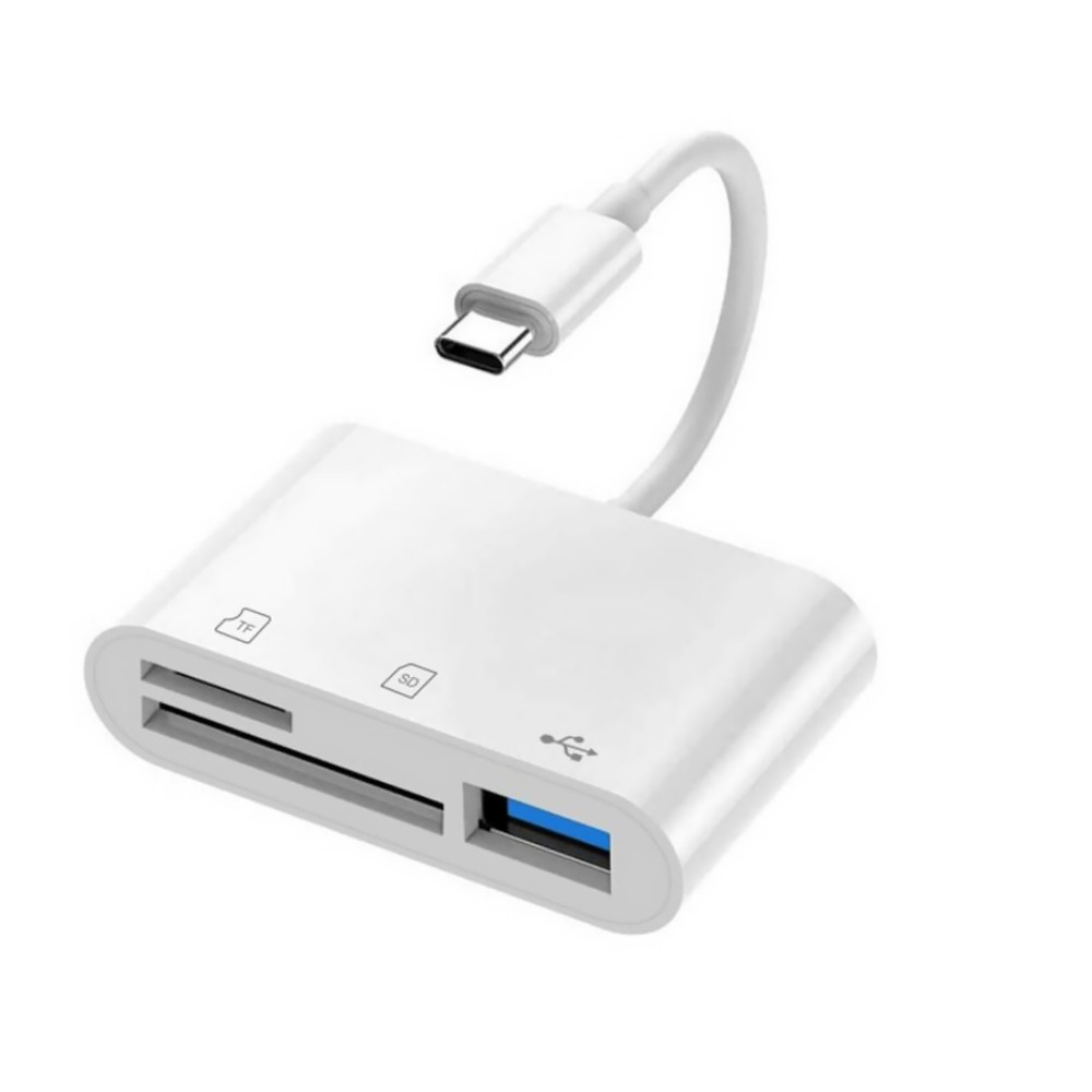 3-Port USB Type C to Card Reader Adapter SD Card Reader For MacBook Pro Laptop w