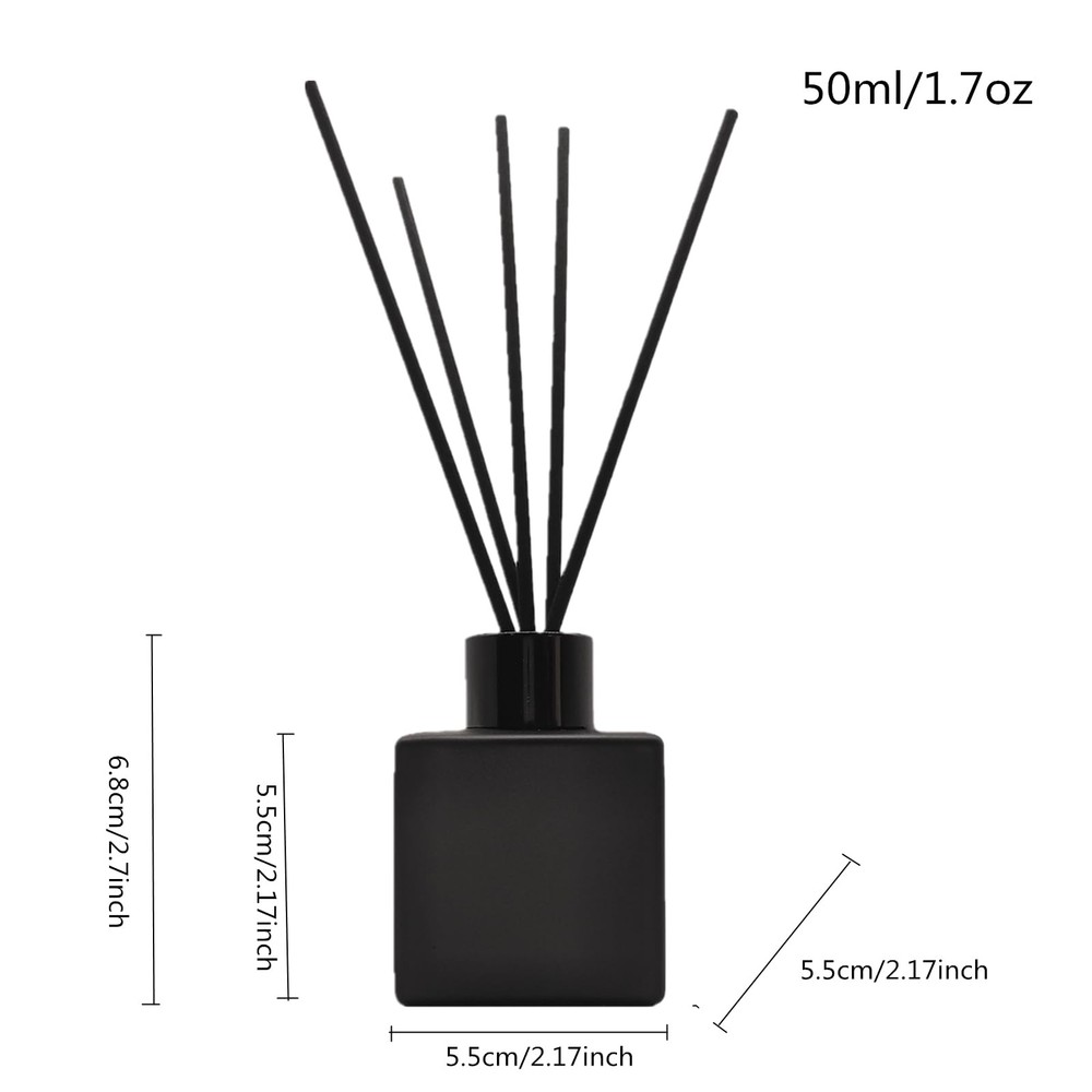 Perfume Reed Diffuser Bottle,Empty Square Essential Oil Bottles Glass Jar wit...