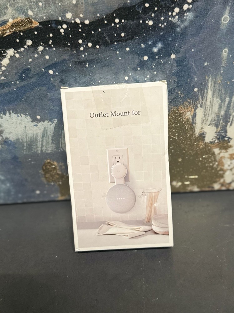 Outlet Wall Mount for Google Home Mini / Nest Mini Space Saving Holder White